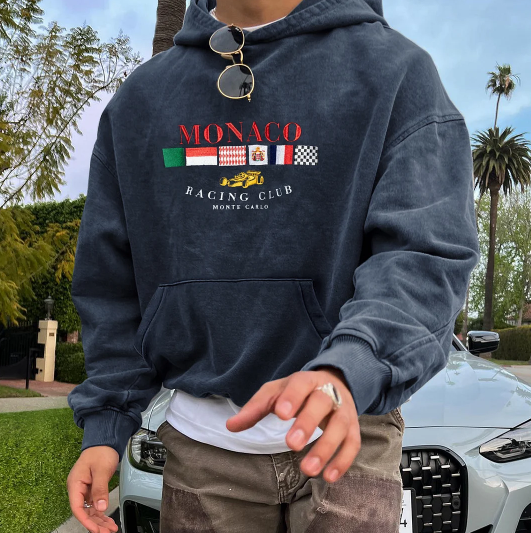 Casual Retro Monaco Racing Hoodie