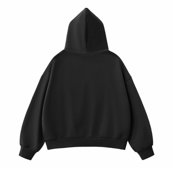 Fleeced Full-Zip Boxy Hoodie